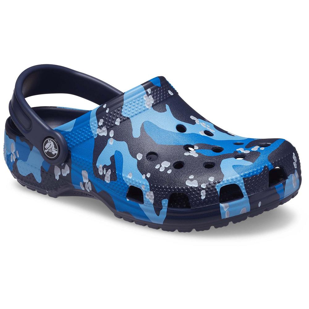 Navy / Multi Boys' Crocs Classic Camo Clogs | NZ 1337AHKP